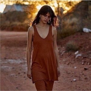 Free People Beach Revolve Women’s Knit Rib Tank Top Tunic Mini Dress Medium